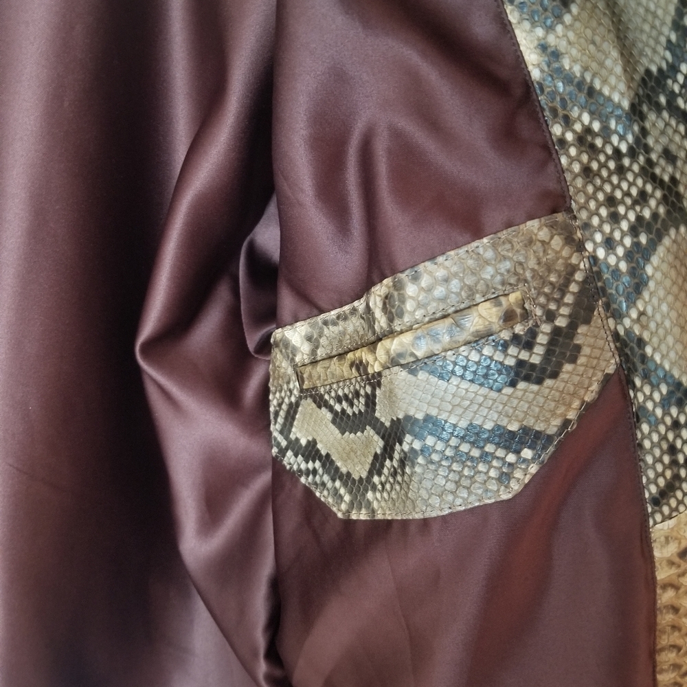Python Snakeskin Leather Jacket Size-M - image 7